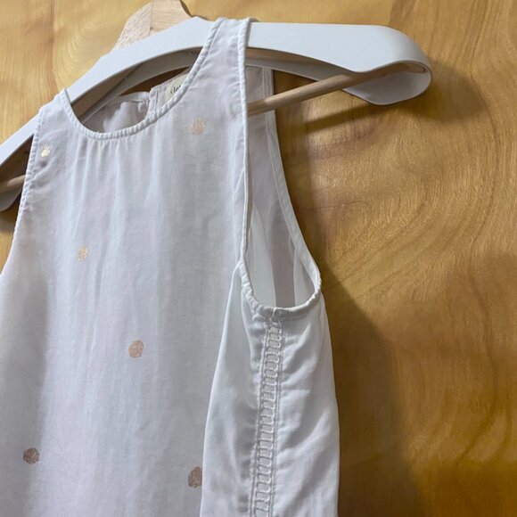 Anthropologie Cloth & Stone Gillian Metallic Foil Dot Tank Lightweight Breezy - Picture 3 of 10